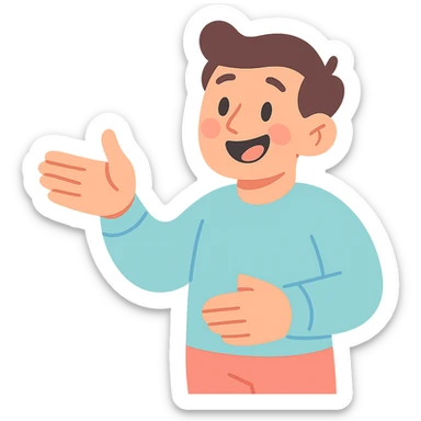 a man who helps others, smiling, soft pastel illustration sticker