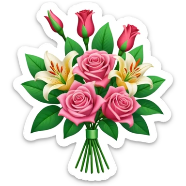 Rosas y lirios sticker