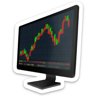trading chart on computer sticker