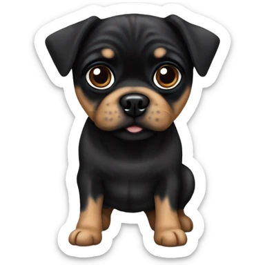 All black pug and terrier mixed breed sticker