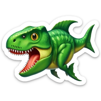 t-rex/fish combined sticker
