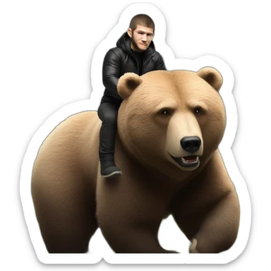 khabib nurmagomedov riding a bear sticker