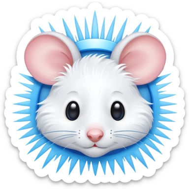 A mouse face with blue sun rays like a sun ☀️  sticker