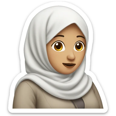 An person who is an amputee (missing an arm) in a hijab and is pregnant sticker
