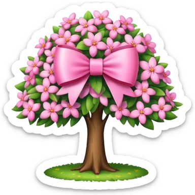 A tree with a bow pink sticker