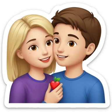boy and girl kissing sticker