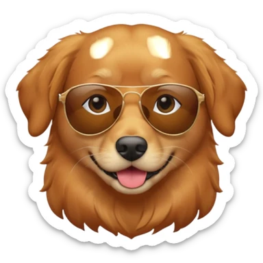 Red golden retriever with sunglasses sticker