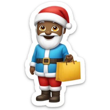 Un papa noel con una bolsa de regalos sticker