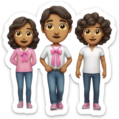 latino family with pink bows sticker