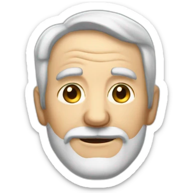 Gray haired old man with a short beard and classes; winking sticker