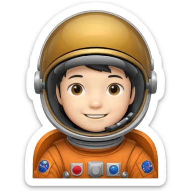 Astronaut japon boy kid with  sticker