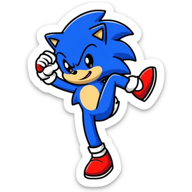Sonic the Hedgehog dancing in a fun pose sticker