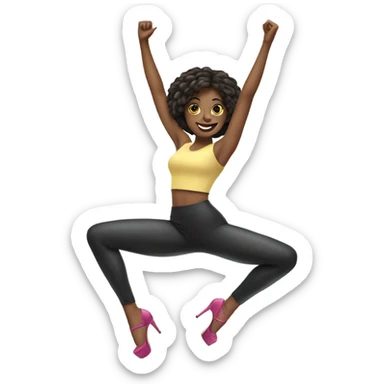 Girl in High platform heels doing the splits sticker