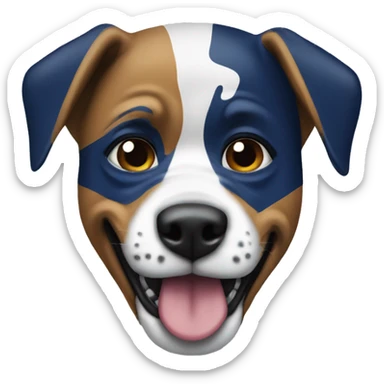 A dog that is a Tennessee Titans fan with a Raven in its mouth sticker