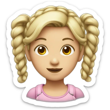 Girl with pigtails sticker