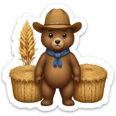 bear with cowboy hay sticker