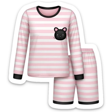 victoria secret pjs light pink and black stripes sticker