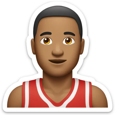 Joueur de basket en tenue rouge et blanc sans le bonnet  sticker