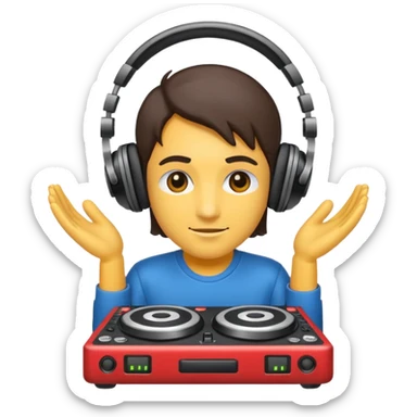 DJ with headphones sticker