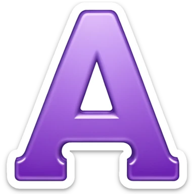 purple capital letter A alphabet sticker
