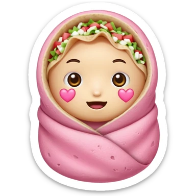 pink hearts burrito valentine hearteyes face cute kawaii niche  sticker