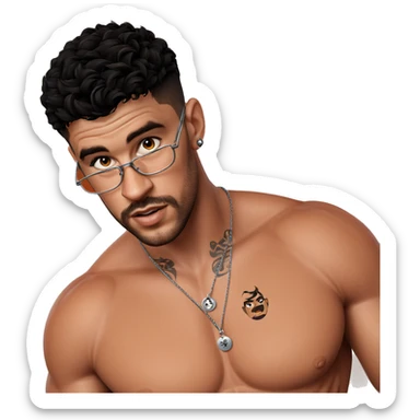 muscular male with tattoos sticker