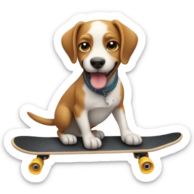 Dog on a skateboard  sticker