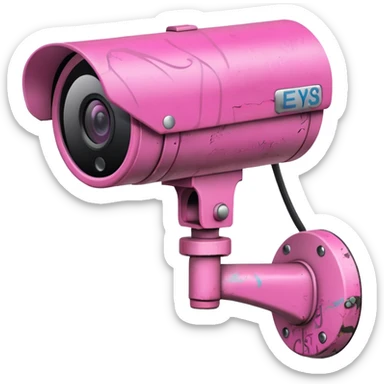 Security Camera pink with graffity sticker