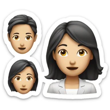 An asian girl is interviewing sticker