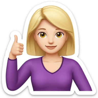 a emoji like this 🙅🏻‍♀️ but with its arms out and thumbs up on its hands sticker