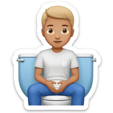 Pooping on a toilet without pants  sticker