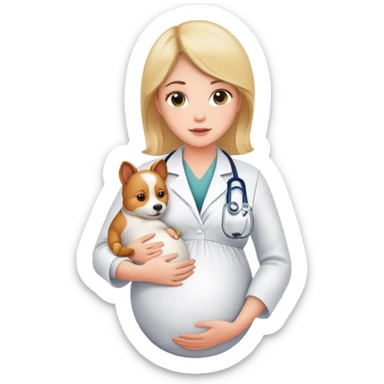 Pregnant veterinarian sticker