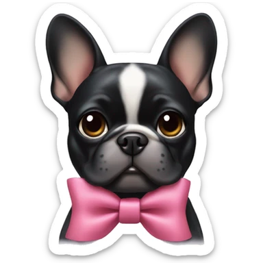 Black Frenchie with bow sticker