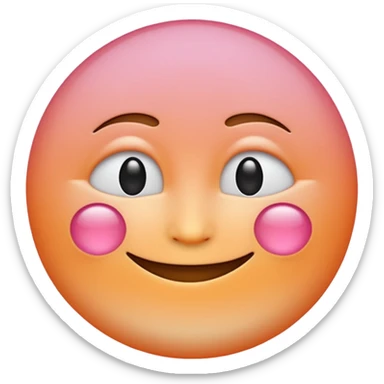 minimalist illustration of a warm glowing emoji face representing anonymous emotional connection. soft orange-pink gradient, gentle smile, organic round form, light diffusion, sense of warmth and intimacy, subtle glow around the edges, smooth and friendly aesthetic. sticker