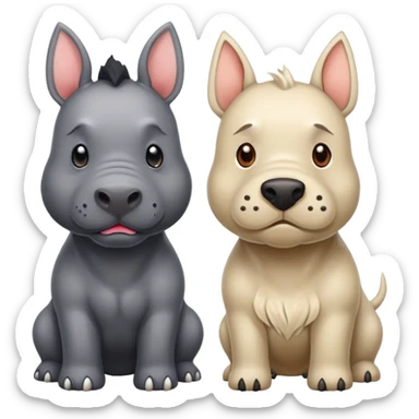 Rhino and a Scottish terrier  sticker