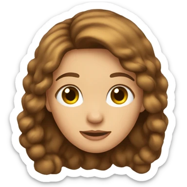 A pretty girl with brown hair on Christmas  sticker