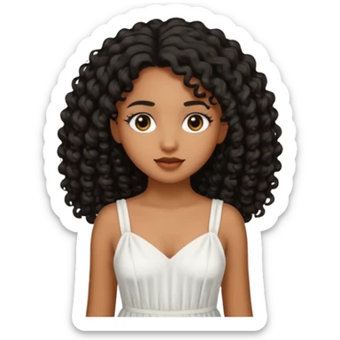Uma menina morena cabelo cacheado longo e preto  sticker
