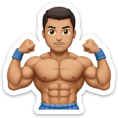 Prisoner flexing biceps sticker