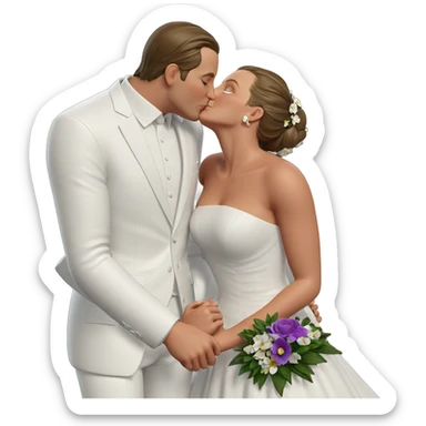 wedding kiss under flowers sticker