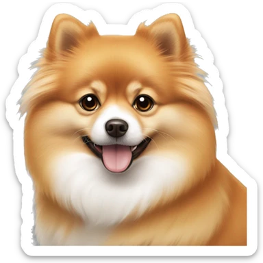 Orange and white Pomeranian  sticker