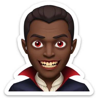 make this have vampire teeth and make him dark skinned sticker