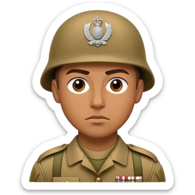 British modern soldier is serious and photorealistic sticker