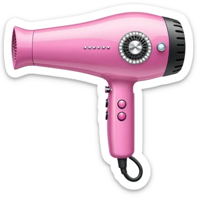pink elegant blow dryer with diamonds sticker
