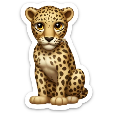Flirtatious leopard sticker