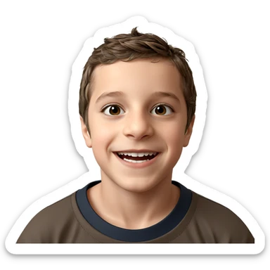 smiling boy portrait close-up sticker