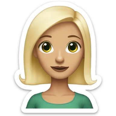 Green eyes short blonde hair with long black haired dachshund sticker