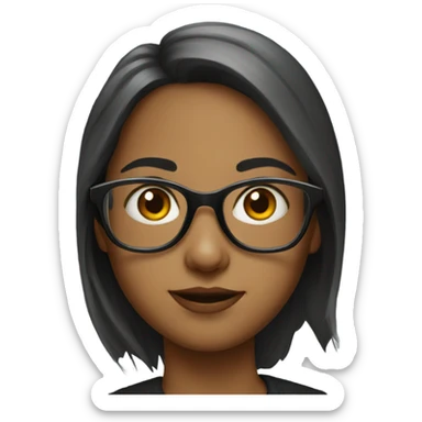 portrait of a girl with glasses sticker