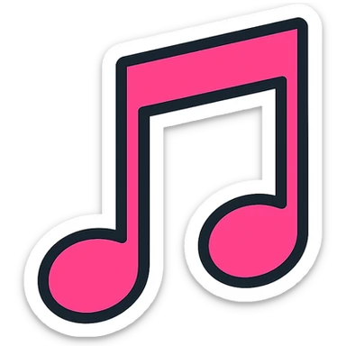colorful outlined icon of a music note sticker