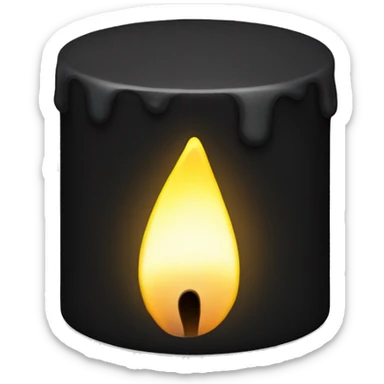 Lit black candle sticker