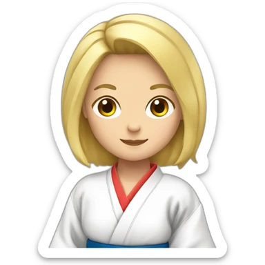 Fille blonde avec kimono judo sticker